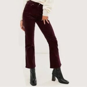 & OTHER STORIES Women’s Corduroy High Rise Crop Flare Pants Red Cranberry Sz 10